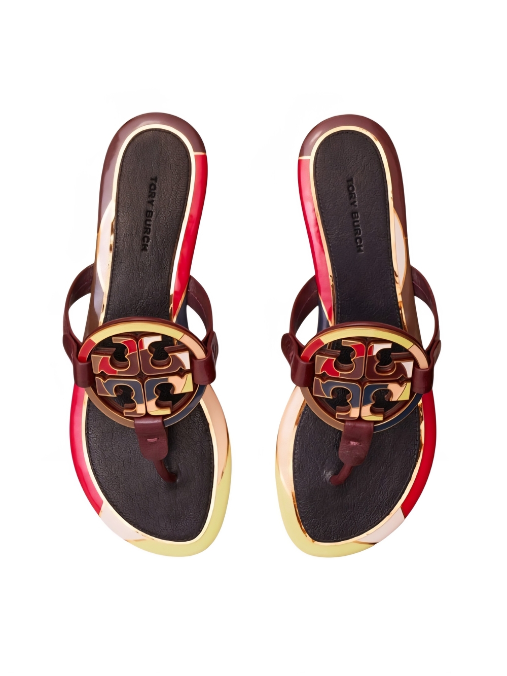 Tory Burch Thong Sandals with Multicolor Trim